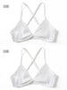 Image of 2 PCS comfort cotton bras for women thin french style bralette sexy deep V triangle cup wireless Push Up seamless wire free bra