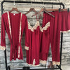 Image of 2018 Women Satin Sleepwear 5 Pieces Pyjamas Sexy Lace Pajamas Sleep Lounge Pijama Silk Night Home Clothing Pajama Suit