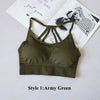 Image of 21 Colors Seamless Sports Bra Women Gym Back Cross Strappy Fitness Women Sports Bras Gym Active Wear Yoga Bras For Running Tops