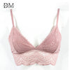 Image of De Monarchia Women Sexy Lace Halter Bralette Unlined Underwear Bras Intimate Tops Ultrathin Bra Crop Top Floral 3/4 Cups