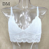 Image of De Monarchia Women Sexy Lace Halter Bralette Unlined Underwear Bras Intimate Tops Ultrathin Bra Crop Top Floral 3/4 Cups