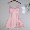 Image of Jerrinut Silk Satin Nightgown Women Sleeveless Nightdress Nighties Sleepwear Homewear With Chest Pads Sexy Lingerie