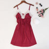 Image of Jerrinut Silk Satin Nightgown Women Sleeveless Nightdress Nighties Sleepwear Homewear With Chest Pads Sexy Lingerie