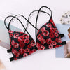 Image of Liva Girl five-color one-piece Bra Gathered Adjustable Shoulder Strap Four Rows Of Buckles Without Steel Support Printed Bra