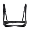 Image of MSemis Sexy Womens Lingerie Fashion Leather Bras Tops Adjustable Wire-free Seamless Open Cup Shelf Bra Exposed Breasts Nipples