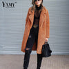 Image of Plus size Fashion Faux Fur Coat Women winter long coat 2019 Autumn Warm Soft Zipper teddy jacket Female Overcoat Outerwear Warm