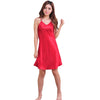 Image of Summer New Women's Sleepwear Female Sexy Spaghetti Strap Nightgown Plus Size XXXL Rayon Nightdress Short Robe Dress Gown