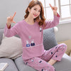 Image of Womens Pajamas Sets 2019 Summer Round Neck Cartoon Kawaii Totoro Cartoon Sleepwear Nighty Female Casual Autumn Winter Pajamas
