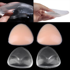 1 Pair Sexy Women Bikini Bra Insert Silicone Triangle Pads Breast Enhancer Swimsuit Pushing-up Free Shippping