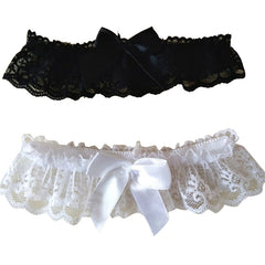 1Pcs Women Girls Lace Floral Bridal Lingerie Bowknot Wedding Party Cosplay Leg Garter Belt Suspender  Black/White