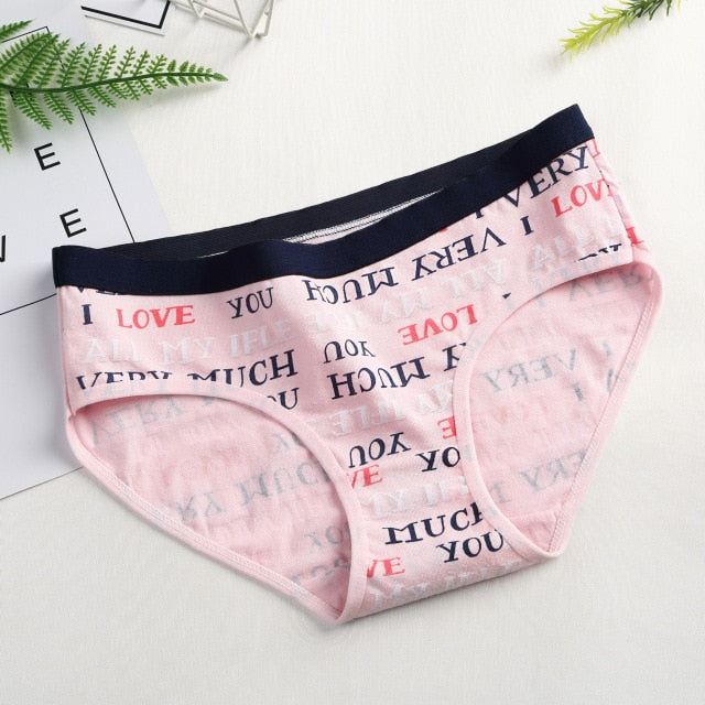1pcs Women Stripe Briefs Cotton Sexy Panties Underwear Oversize Ladies Cartoon Cute Soft Kawaii Cute Plus Size XL/XXL Panty 20