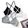Image of 2 PCS comfort cotton bras for women thin french style bralette sexy deep V triangle cup wireless Push Up seamless wire free bra