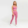 Image of 2 Piece Yoga Set Sport Outfit Woman Running Workout Clothes Seamless Fitness Leggings+Longline Sports Bra Gym Sports Wear Women