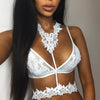 Image of 2017 Women Sexy Transparent Backless Sheer Lace Bralette Hollow Out Halter Chocker Bra Cropped Lingerie Wireless Bustier Bra Top
