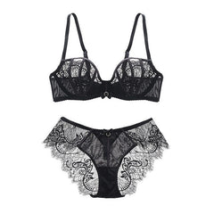 2017New fashion design europe victoria ultra thin lace sexy lingerie lace bra set women Gather breathable underwear bra sets JYF
