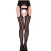 Image of 2018 Hollow Out Tights Lace Sexy Stockings Female Thigh High Fishnet Embroidery Transparent Pantyhose Women Black Lace Lingerie