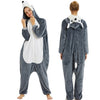Image of 2019 Adults Animal Pajamas Cartoon Sleepwear Unicorn Pajamas Sets Stitch Shark Kigurumi Unicornio Women Men Warm Flannel Hooded