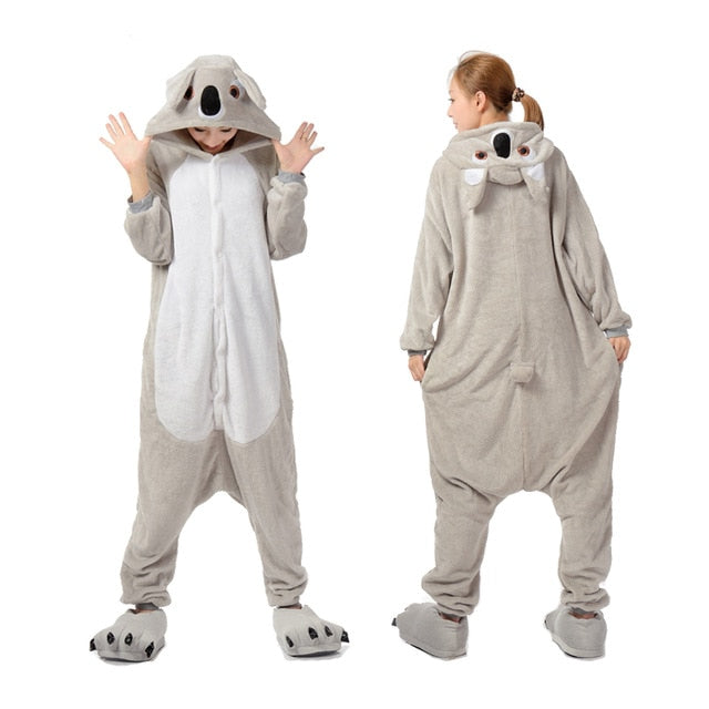 2019 Adults Animal Pajamas Cartoon Sleepwear Unicorn Pajamas Sets Stitch Shark Kigurumi Unicornio Women Men Warm Flannel Hooded