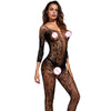 Image of 2019 Bodystocking Fishnet Sheer Mesh Bodysuit Sexy Leotard Sex Clothes Open Crotch Mesh Flower Hot Stocking on The Body