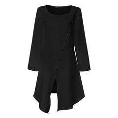 2019 Celmia Vintage Blouses Women Asymmetrical Tunic Tops Summer Sleeveless Buttons Casual Split Long Shirts Plus Size Blusas