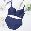 Image of 2019 High-end Brand Romantic Temptation Bra Set Women Striped Underwear Set Hot Sale Push Up Seamless Lingerie Female Sets 90C