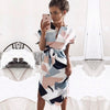 Image of 2019 Hot Sale Women Midi Party Dresses Geometric Print Summer Boho Beach Dress Loose Batwing Sleeve Dress Vestidos Plus Size