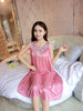 Image of 2019 New Ladies Silk Sleepwear Summer Nightgown Sexy Lingerie Pink Nightdress for Women Satin Sleep Shirts Chemise Night Dress
