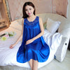 Image of 2019 New Ladies Silk Sleepwear Summer Nightgown Sexy Lingerie Pink Nightdress for Women Satin Sleep Shirts Chemise Night Dress