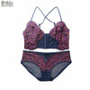 Image of 2019 New Sexy Lace Underwear Set Ultra Thin Bra Brief Sets Six-Row Lace Flowers Bra Sexy Girl Lingerie Bra Panty Set French Bra