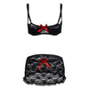 Image of 2019 New Sexy Lingerie Hot Erotic Lace Babydoll Pajamas Exotic Open Bra Underwear Suit Open Cup Bra+Garter+Skirt With Steel Ring