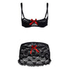 Image of 2019 New Sexy Lingerie Hot Erotic Lace Babydoll Pajamas Exotic Open Bra Underwear Suit Open Cup Bra+Garter+Skirt With Steel Ring