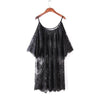 Image of 2019 New Women Sexy  Round Neck Lace Lingerie Sleepwear Dress Underwear Babydoll Nightgown Black White nightdress chemise de nui