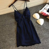 Image of 2019 Nightgowns & Sleepshirt Silk Sleepwear Women Night Dress Ladie Satin Sexy Lingerie Nightshirts Sleep Lounge