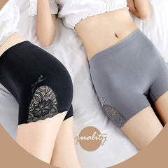 2019 Safety Short Pants Super Elastic 4 Colors Seamless Sexy Lace Bow Under Anti Emptied Boyshorts Skirts High Waist Panties