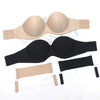 Image of 2019 Sexy Gathering Invisible Bras Bralette Underwear Women Push Up Strapless Bra Wedding Brassiere Underwired Back 1/2 Cup Band