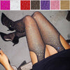 Image of 2019 Sexy Women's Glitter Fishnet Tights Open Crotch Mesh Pantyhose Shiny Rhinestone Lady Plus Size Tights Nylons Stockings
