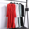 Image of 2019 Spring Women Dress For Ladies Long Sleeve Polka Dot Vintage Chiffon Shirt Dress Casual Black Red Floral Autumn Midi Dress