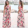 Image of 2019 Summer Long Dress Floral Print Boho Beach Dress Tunic Maxi Dress Women Evening Party Dress Sundress Vestidos de festa XXXL