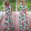 Image of 2019 Summer Long Dress Floral Print Boho Beach Dress Tunic Maxi Dress Women Evening Party Dress Sundress Vestidos de festa XXXL