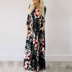 2019 Summer Long Dress Floral Print Boho Beach Dress Tunic Maxi Dress Women Evening Party Dress Sundress Vestidos de festa XXXL