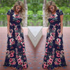 Image of 2019 Summer Long Dress Floral Print Boho Beach Dress Tunic Maxi Dress Women Evening Party Dress Sundress Vestidos de festa XXXL