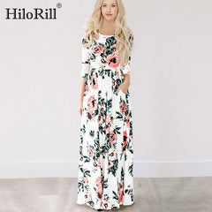 2019 Summer Long Dress Floral Print Boho Beach Dress Tunic Maxi Dress Women Evening Party Dress Sundress Vestidos de festa XXXL