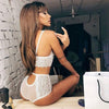 Image of 2019 Transparent Underwear Set Women Lace Sexy Bra Set Seamless Embroidery Bralette Erotic Lingerie Fashion Black White Red