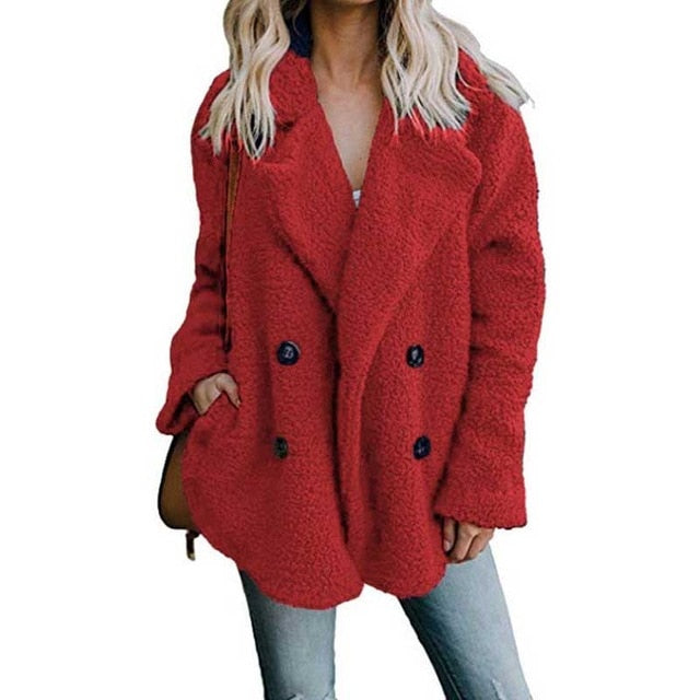 2019 Winter Faux Fur Coat Women Autumn Oversized Outerwear Female Overcoat Thick Warm Ladies Teddy Bear Coat Winter Coats