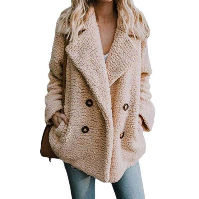 2019 Winter Faux Fur Coat Women Autumn Oversized Outerwear Female Overcoat Thick Warm Ladies Teddy Bear Coat Winter Coats
