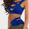 Image of 2019 Women Bra Set Plain Push Up Bandage Cross Belt Bra High Waist Panties Lingerie Set 2 Pcs Hollow Sexy Ladies Underwear Lot
