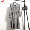 Image of 2019 Women Dress Spring Long Sleeve Office Polka Dot Vintage Dress Casual Red Floral Autumn Shirt Chiffon Midi Dress For Ladies