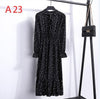 Image of 2019 Women Dress Spring Long Sleeve Office Polka Dot Vintage Dress Casual Red Floral Autumn Shirt Chiffon Midi Dress For Ladies