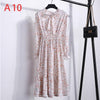Image of 2019 Women Dress Spring Long Sleeve Office Polka Dot Vintage Dress Casual Red Floral Autumn Shirt Chiffon Midi Dress For Ladies
