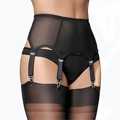 2019 Women Mesh Sexy Garter Belt 6 Metal Buckles Straps Sexy Lingerie Suspender Elastic Belt Garters Night Club Femme Underwear